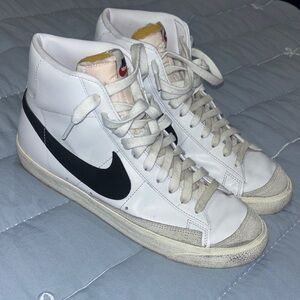 Nike White and Black High-Top Sneakers